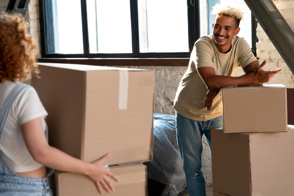 Professional movers handling an apartment move in New York City